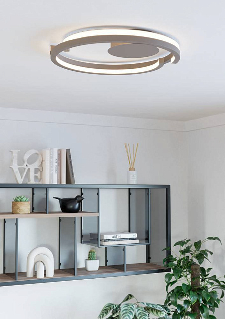 901823 Светодиодный настенно-потолочный светильник с регулировкой цветовой температуры MEZZOMONTE, 40W(LED), 2700-6500K, 3200lm, алюминий, сталь, песо