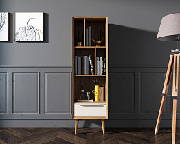 Узкий стеллаж "Bruni white" арт BR26WH