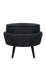 Пуф Pearl Adorn Black на черных ножках