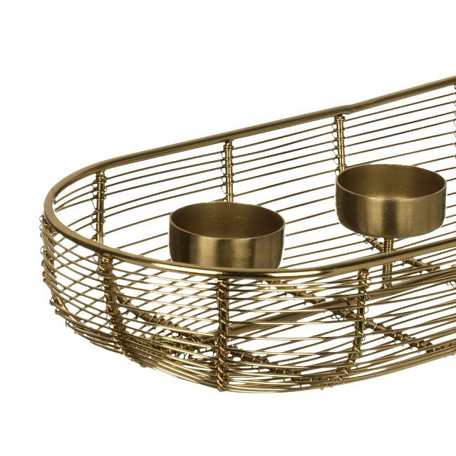 422392 Подсвечник HAGONY L405, B140, H60 металл, золотой в Екатеринбурге 422392 Подсвечник HAGONY L405, B140, H60 металл, золотой