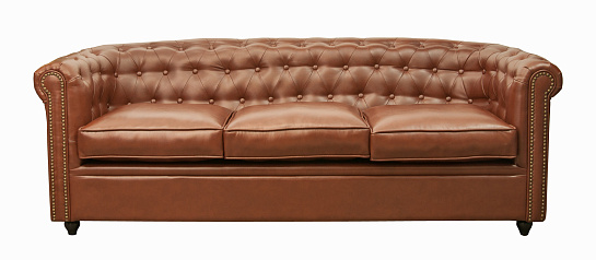 Трехместный диван кожаный лофт Karo brown 3S коричневый