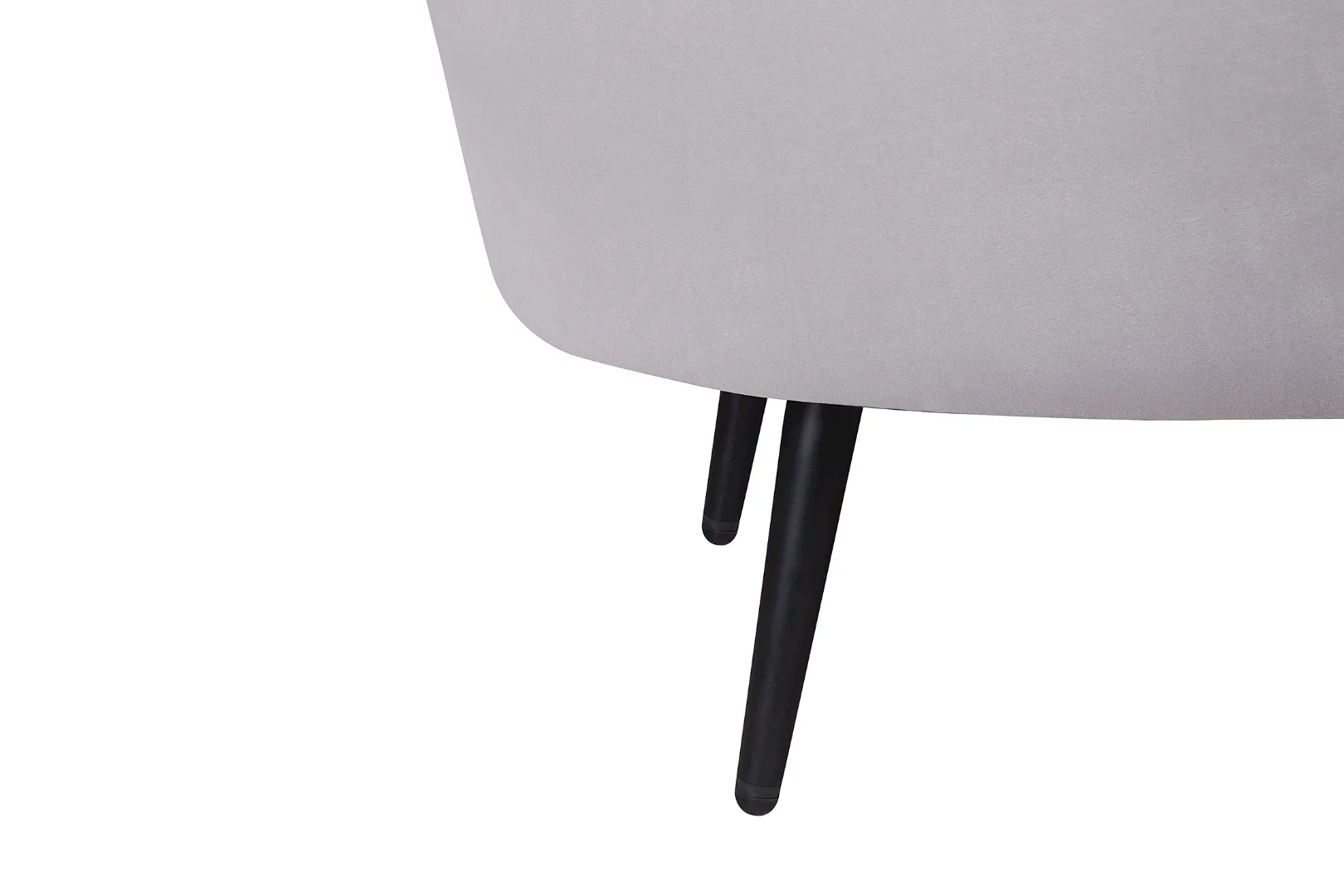 фото Диван ракушка Pearl Double Grey на черных ножках в интерьере