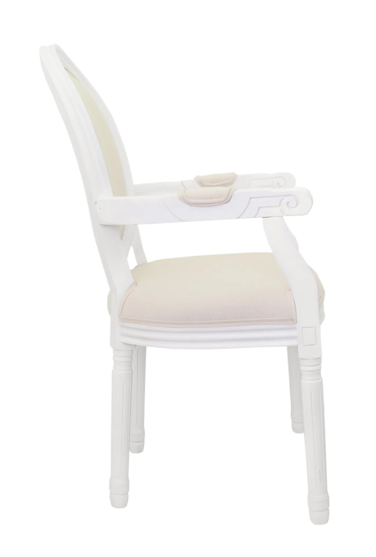 купить Мягкий стул с подлокотниками Volker Arm Beige and White в Екатеринбурге