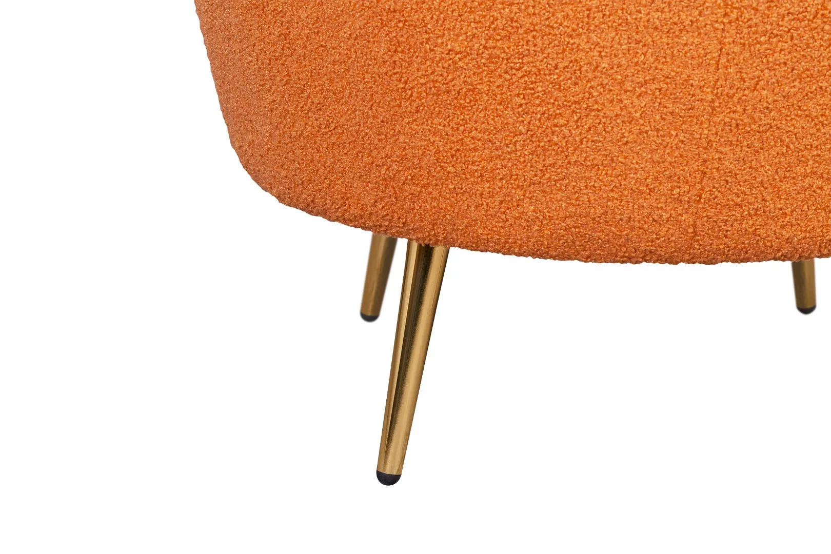 фото Низкое кресло ракушка Pearl Orange Boucle в интерьере в Екатеринбурге