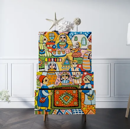 купить Комод высокий "Бербер (Berber)" 1 принт арт BB10/Print_01