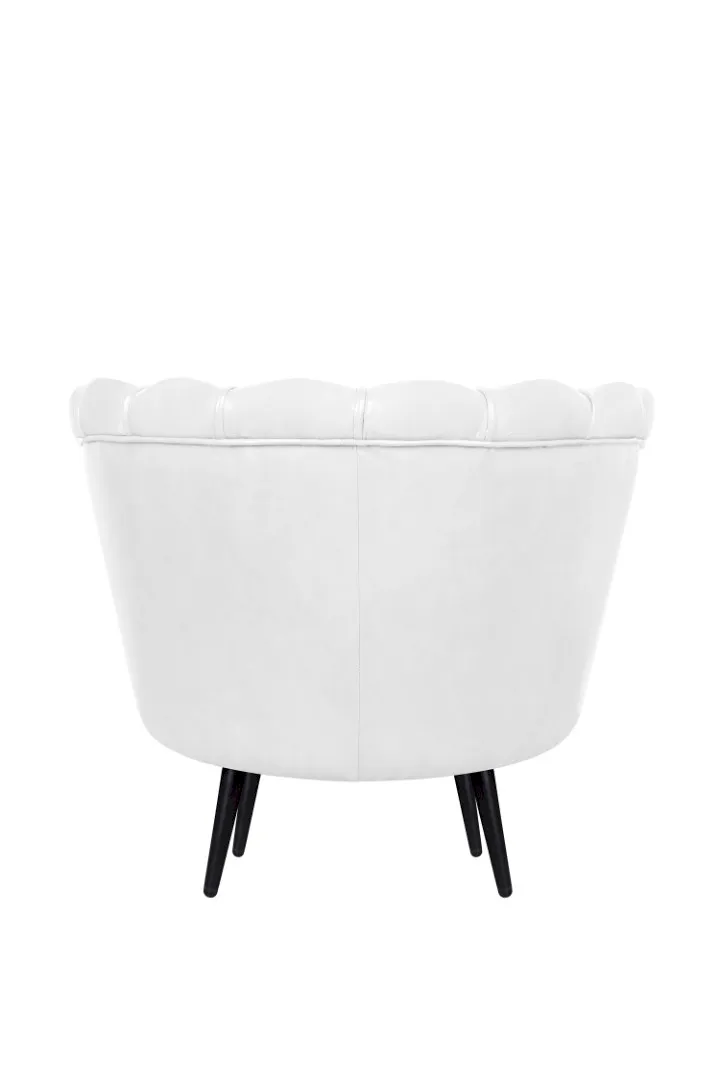 Низкое кресло ракушка Pearl White на черных ножках в интернет-магазине