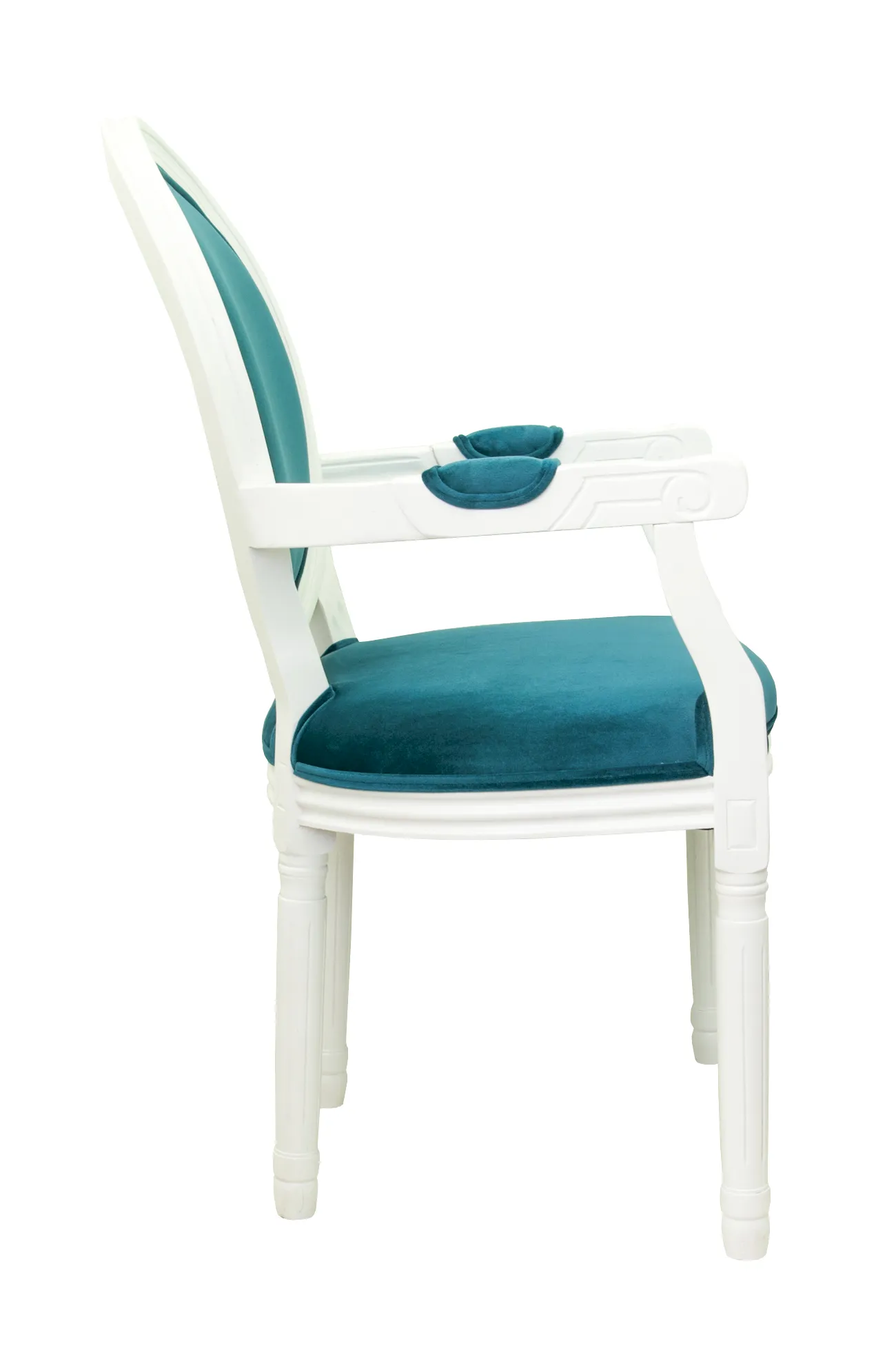 купить Мягкий стул с подлокотниками Volker Arm Blue and White в Екатеринбурге