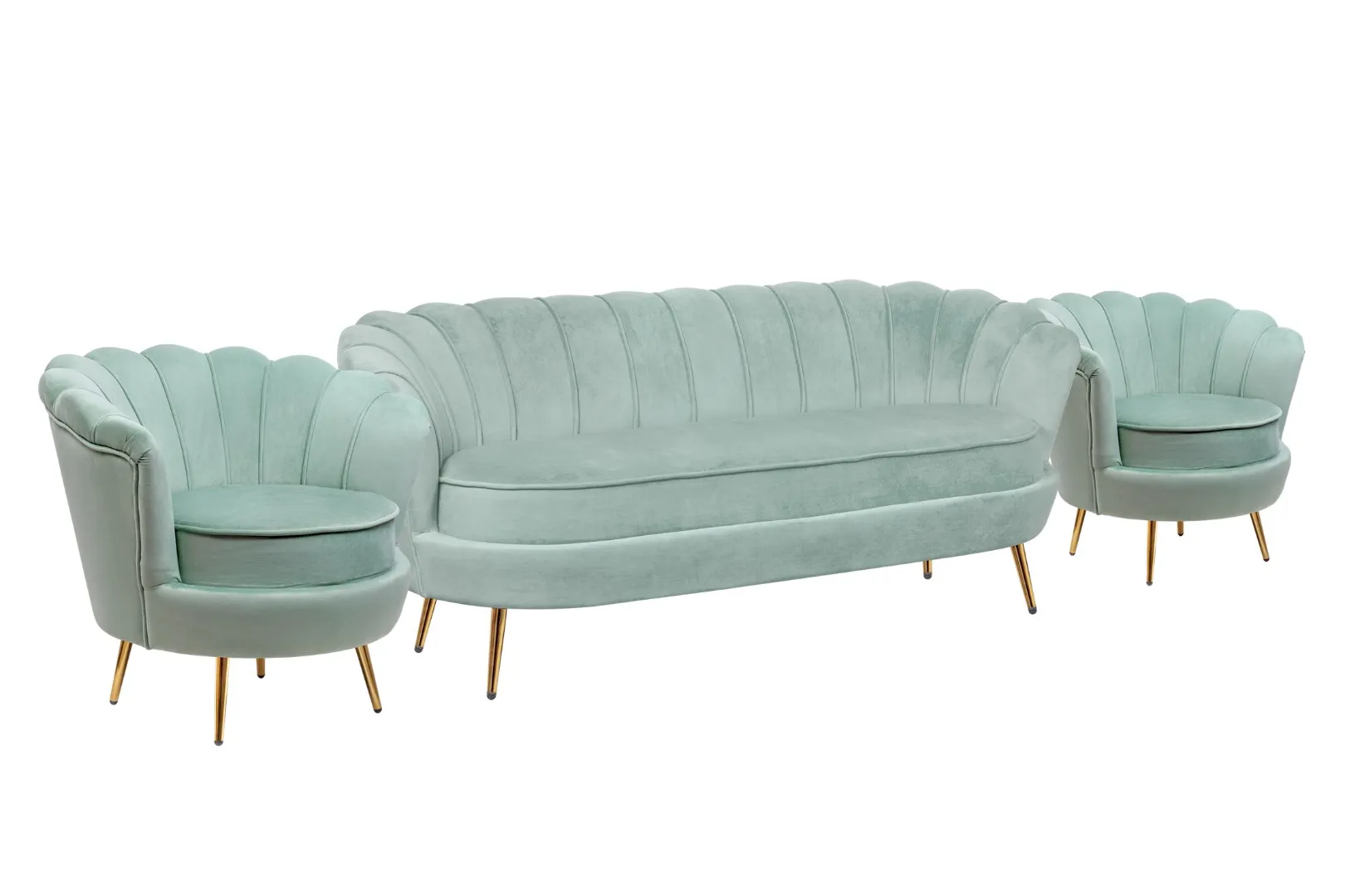 купить Комплект кресел и дивана ракушка Pearl Triple Green в Москве купить Комплект кресел и дивана ракушка Pearl Triple Green