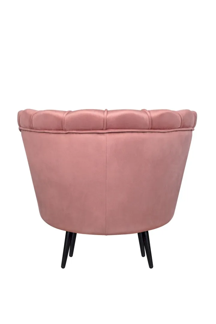 Низкое кресло ракушка Pearl Pink V3 на черных ножках в интернет-магазине