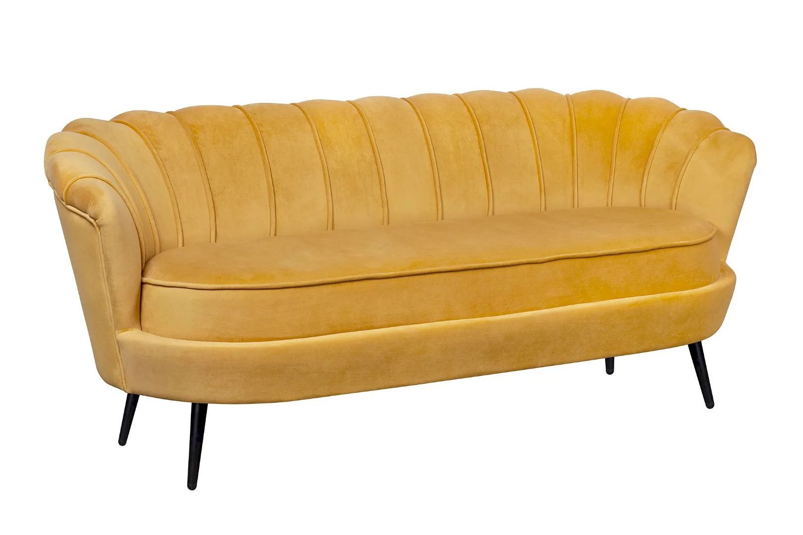купить Дизайнерский диван Pearl Triple Yellow на черных ножках