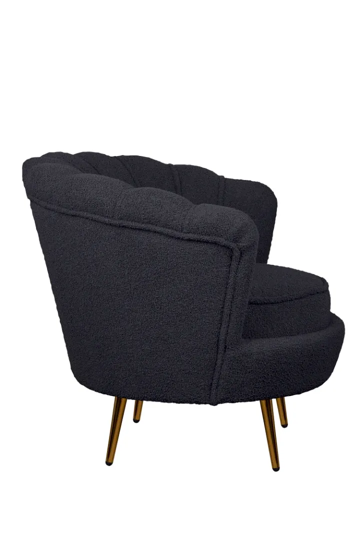 заказать Низкое кресло ракушка Pearl Black Boucle в Екатеринбурге