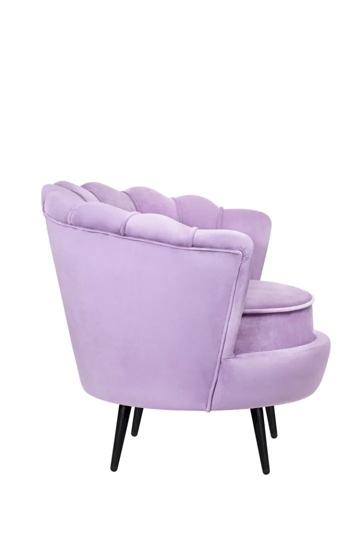 заказать Низкое кресло ракушка Pearl Purple на черных ножках