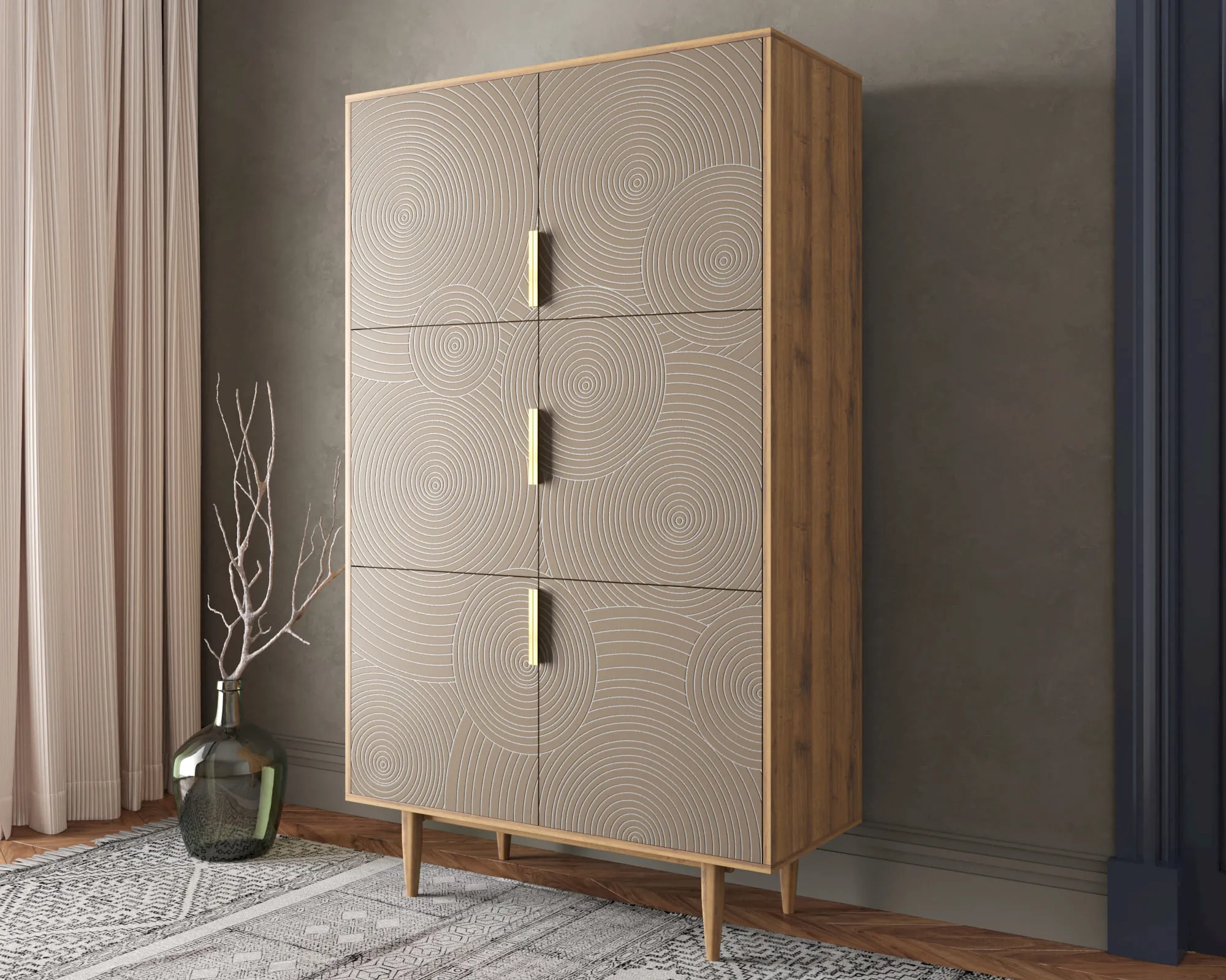 заказать Большой комод с шестью дверками "Лайн (Line)" R20/beige