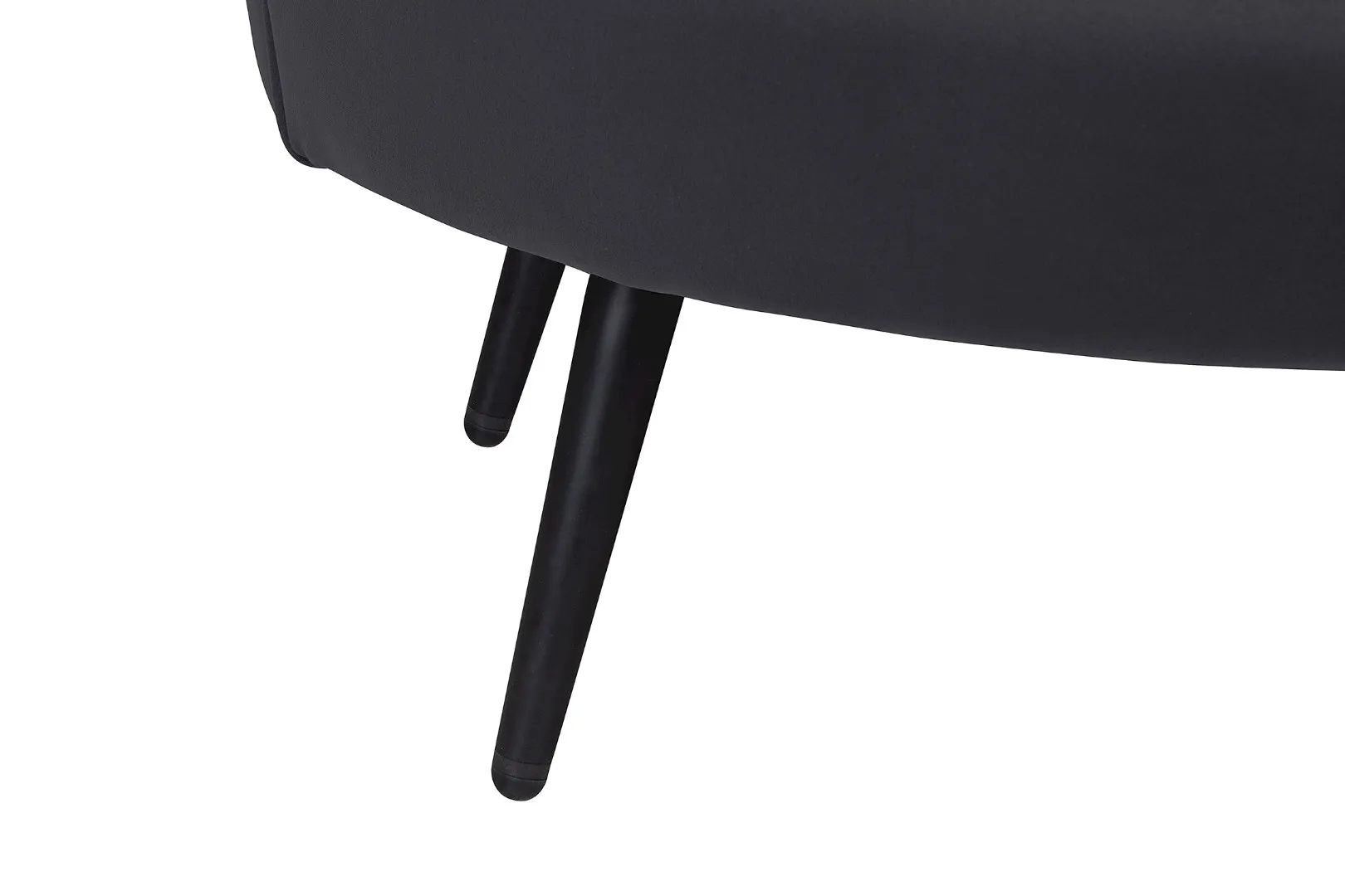 фото Диван ракушка для гостиниц Pearl Triple Black на черных ножках в интерьере