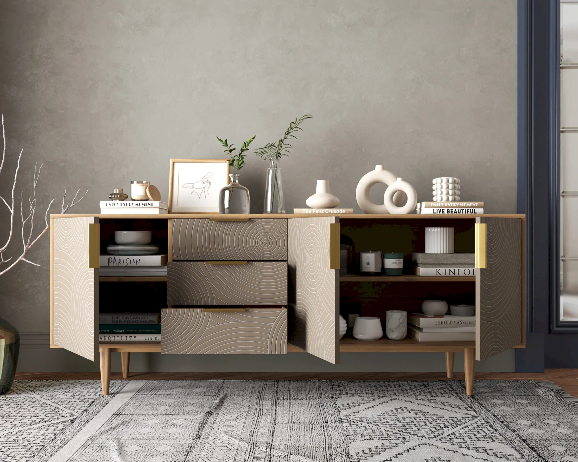 купить Комод "Лайн (Line)" удлиненный R25/beige