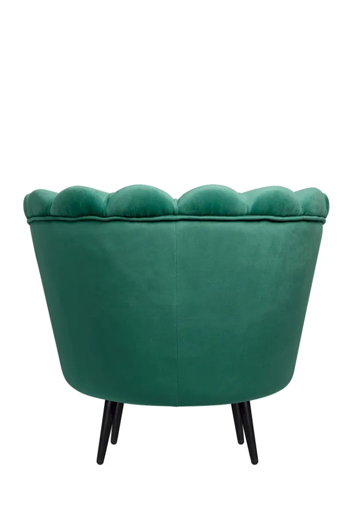Низкое кресло ракушка Pearl Green V2 на черных ножках в интернет-магазине