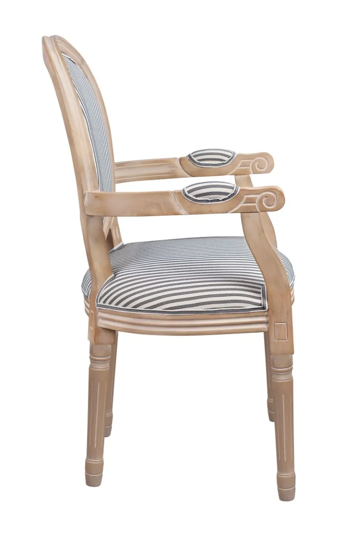 заказать Мягкий стул с подлокотниками Volker Arm Black Pinstripe