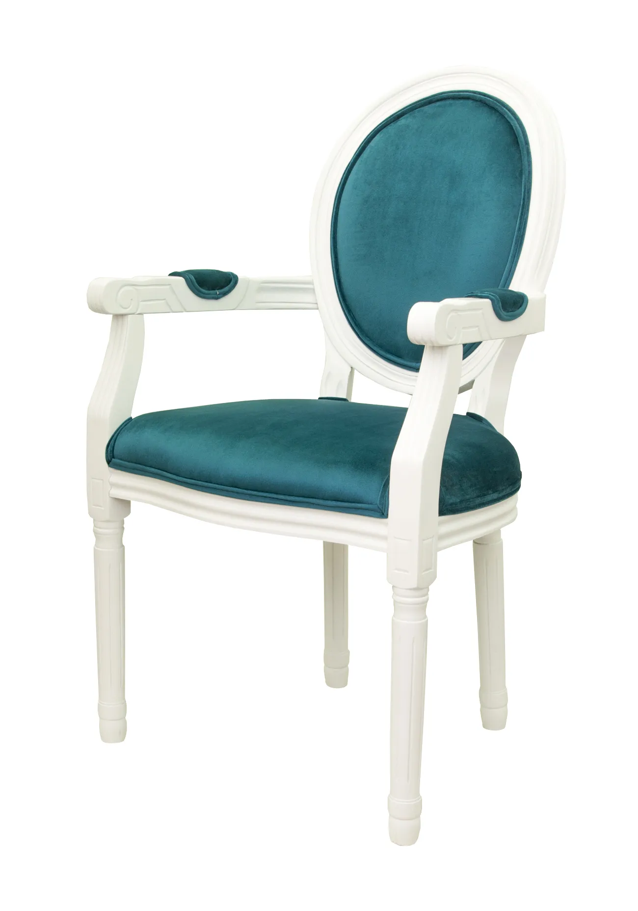 Мягкий стул с подлокотниками Volker Arm Blue and White в интернет-магазине в Екатеринбурге