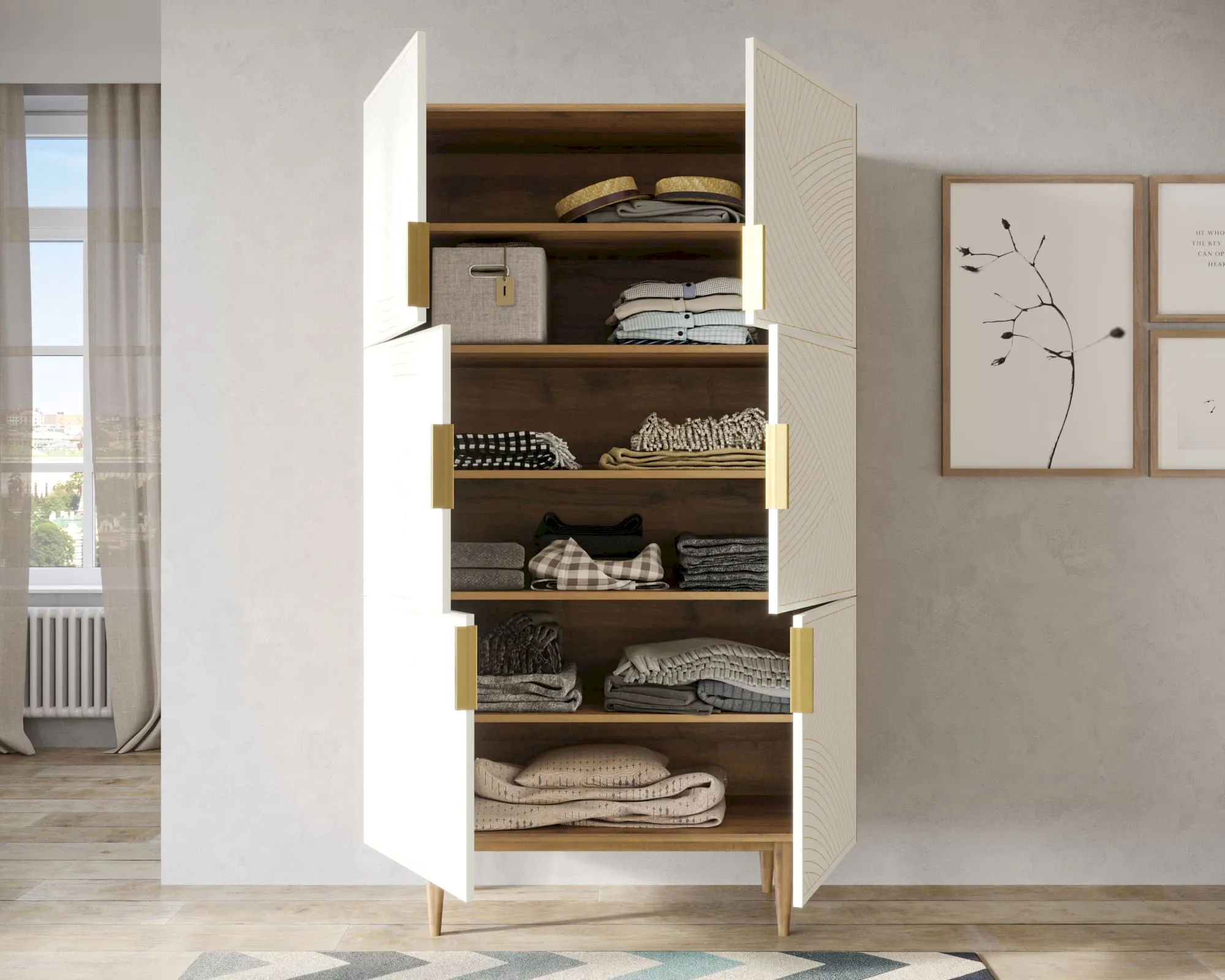 купить Большой комод с шестью дверками "Лайн (Line)" LN04/GR1/beige