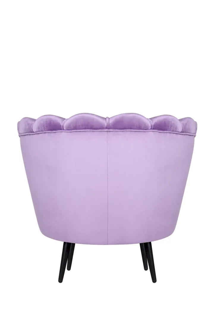 Низкое кресло ракушка Pearl Purple на черных ножках в интернет-магазине