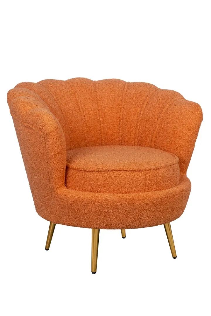 купить Низкое кресло ракушка Pearl Orange Boucle в Екатеринбурге