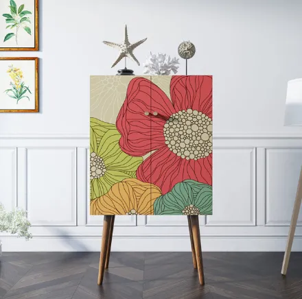 Комод на высоких ножках "Бербер (Berber)" 5 принт арт BB09/Print_05