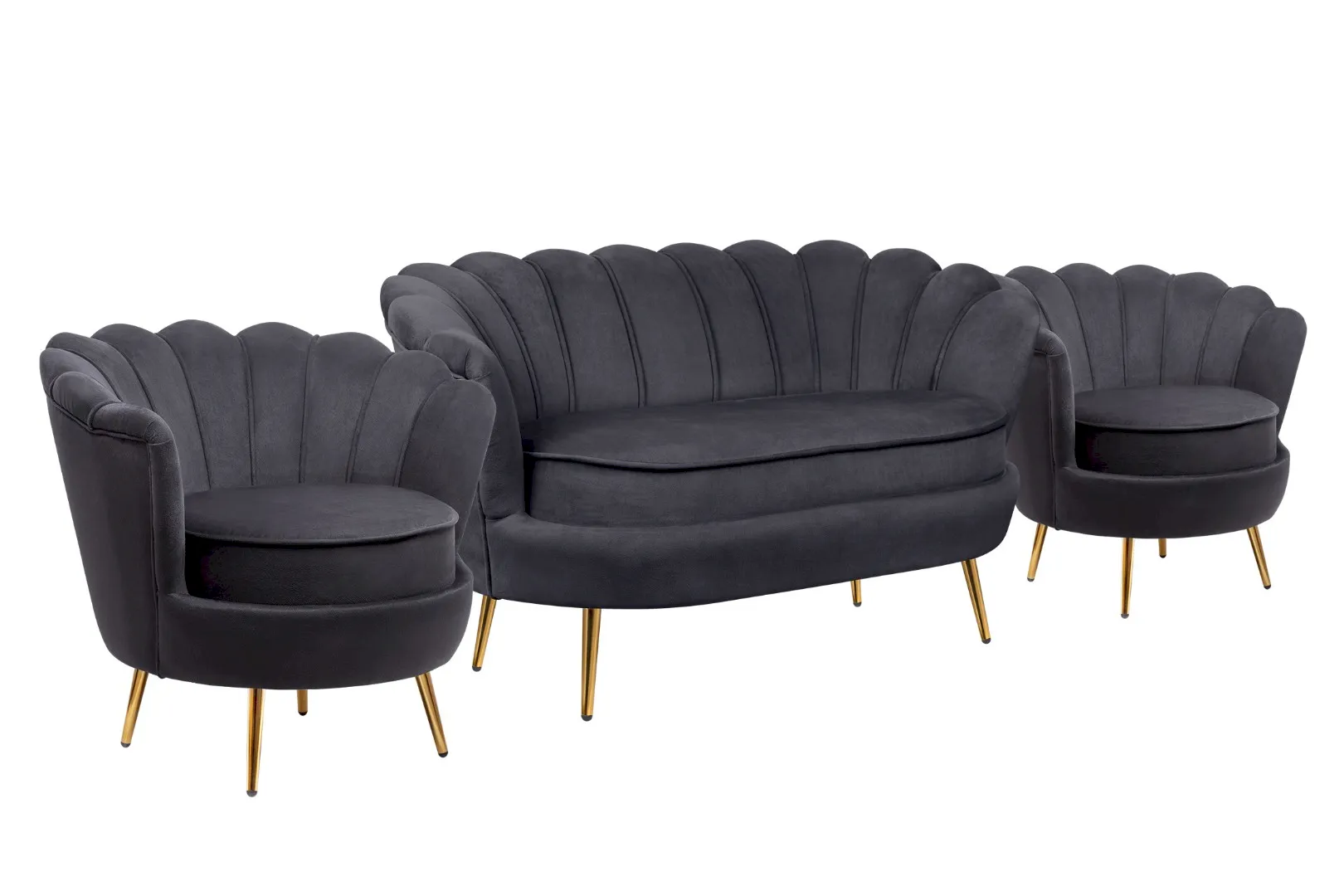 купить Комплект кресел и дивана ракушка Pearl Double Black
