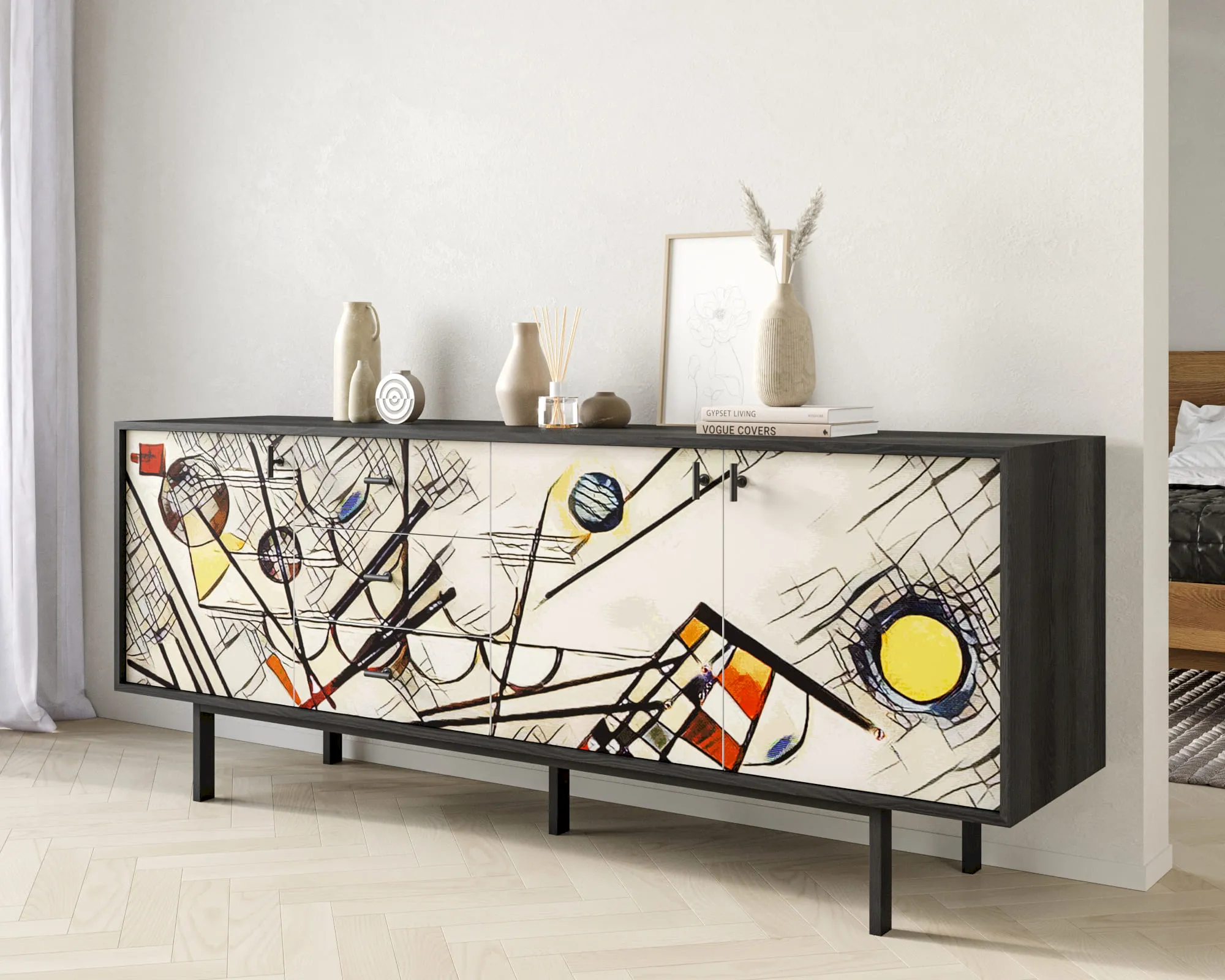 заказать Комод с тремя дверками и тремя ящиками "Эмерсон (Emerson)" by Kandinsky арт EM07/Print_01