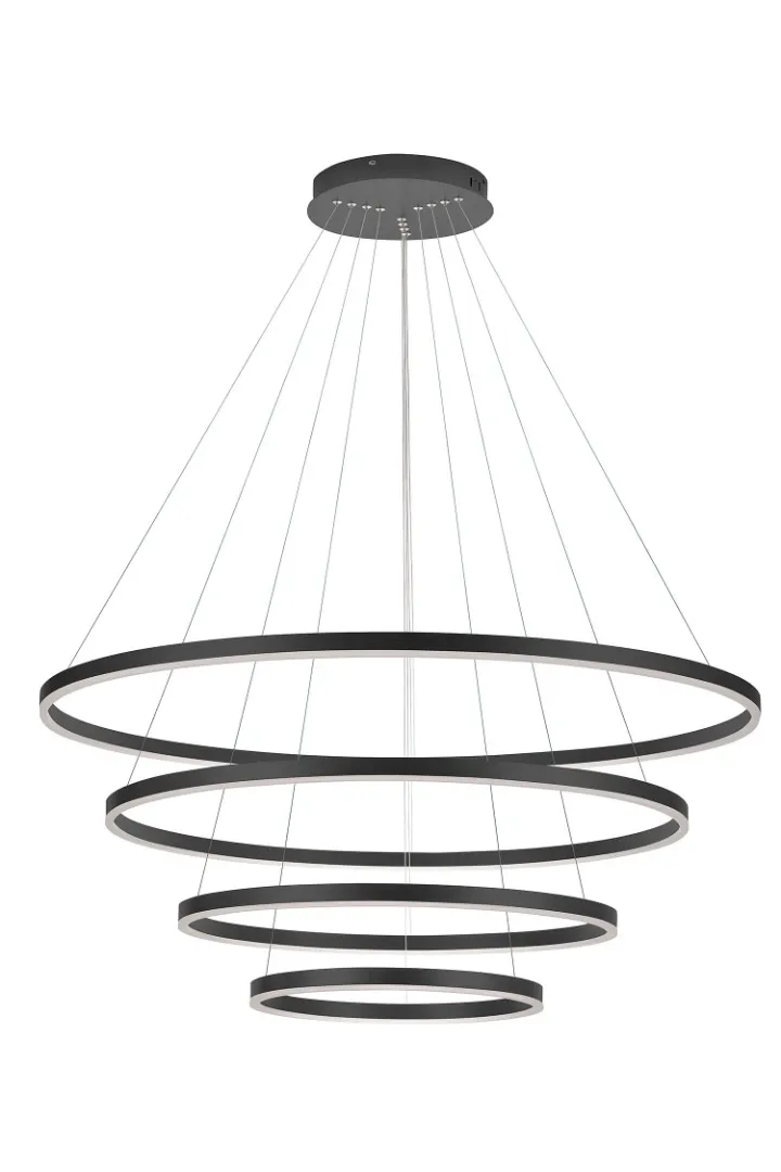 Люстра Orblaze 4 rings 1000 black в интерьере