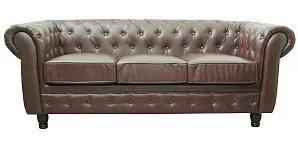 купить красивый Прямой трехместный диван Chesterfield Brown 3S цвет коричневый в интернет-магазине