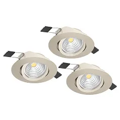 купить 900746 Комплект встраиваемых диммируемых светильников SALICETO, 3X6W (LED), 2700K, 1350lm, ?88, алюминий, матовый никель в интернет-магазине