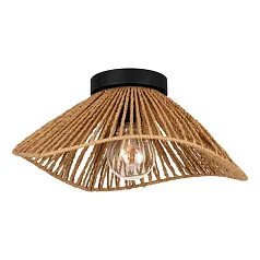 купить 44071 Потолочная люстра LAVISTER, 1х60W (E27), H175, ?390, сталь черный / бумага, натуральный в интернет-магазине