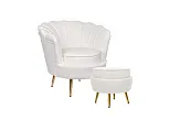 Кресло с пуфом ракушка Pearl Beige №1 в Екатеринбурге