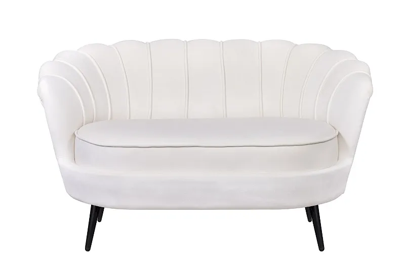 Диван ракушка Pearl Double Beige на черных ножках