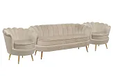 Комплект кресел и дивана ракушка Pearl Triple Taupe №1