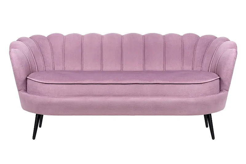 Диван ракушка Pearl Triple Pink на черных ножках в Екатеринбурге Диван ракушка Pearl Triple Pink на черных ножках