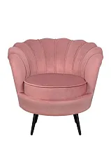 фото Низкое кресло ракушка Pearl Pink V3 на черных ножках в интерьере в Екатеринбурге