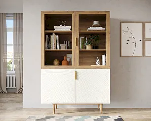 красивый Буфет с двумя дверками "Лайн (Line)" LN11/GR1/beige