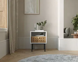Тумбочка с ящиком КОТО (KOTO) арт KT01 Белый в интернет-магазине