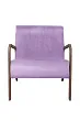 Низкое кресло с деревянными подлокотниками Mody Purple фиолетовое №1 в Екатеринбурге