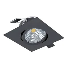 купить стильные 33394 Встраиваемый светильник диммируемый SALICETO, 6W (LED), 4000K, 450lm, L88, B88, H42, алюминий, черный / стекло, прозрачный, белый