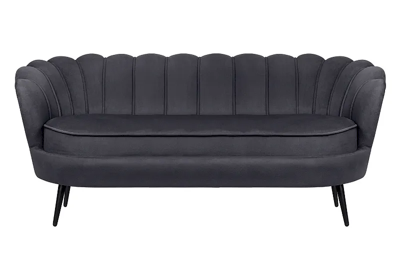 Диван ракушка для гостиниц Pearl Triple Black на черных ножках в Екатеринбурге Диван ракушка для гостиниц Pearl Triple Black на черных ножках