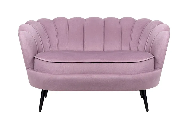 Дизайнерский двухместный диван Pearl Double Pink на черных ножках в Екатеринбурге Дизайнерский двухместный диван Pearl Double Pink на черных ножках