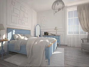 заказать Комплект спальни "Leontina" в голубом цвете арт 0004