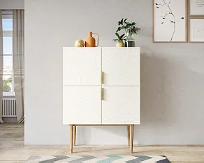 Малый комод с четырьмя дверками на высоких ножках "Лайн (Line)" LN13/GR1/beige