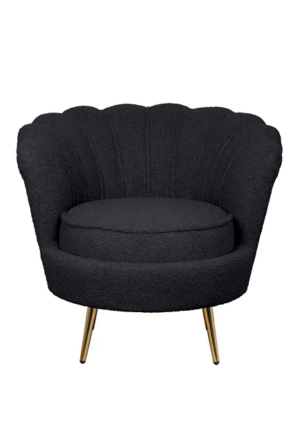 Низкое кресло ракушка Pearl Black Boucle в Екатеринбурге