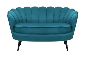 Диван ракушка Pearl Double Marine Velvet на черных ножках в интернет-магазине