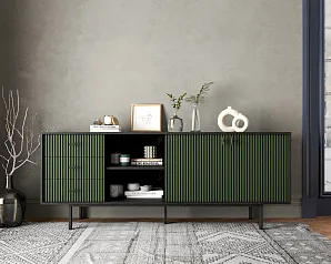 заказать Комод с дверками и нишей "Эмерсон (Emerson)" арт EM15/green/L