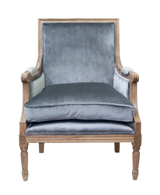 Классическое кресло Coolman Grey Velvet в Екатеринбурге