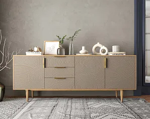 Комод "Лайн (Line)" удлиненный R25/beige в интерьере
